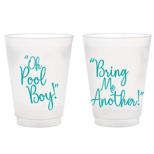 Oh Pool Boy Bring Me Another Reusable Frosted Cups (set of 8)