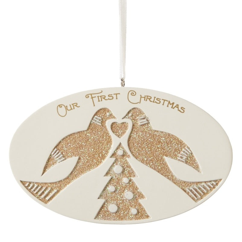 "Our First Christmas" Turtle Doves Ornament