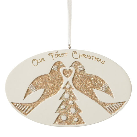 "Our First Christmas" Turtle Doves Ornament
