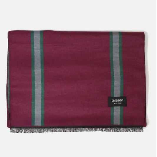 Oxblood Stripes Brushed Silk Scarf