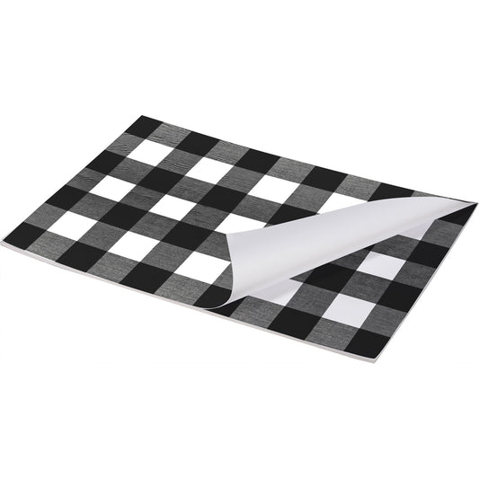 Tearaway Paper Placemat Pad (Black & White Buffalo Check)