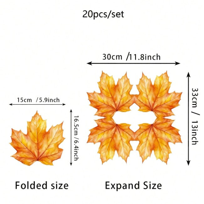 Maple Leaf Shape Paper Napkins – 20 Per Package