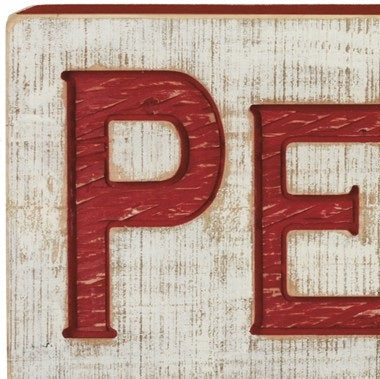 Jumbo Wood Carved Sign - Peace