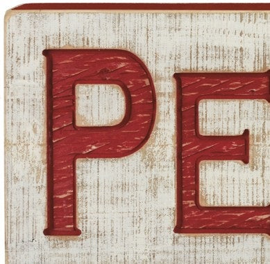 Jumbo Wood Carved Sign - Peace