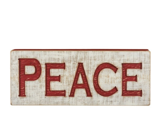 Jumbo Wood Carved Sign - Peace