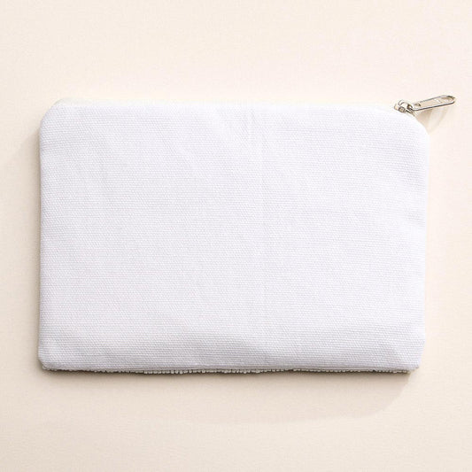 Pencil Bow Striped Seed Beaded Pouch Bag Coin Purse