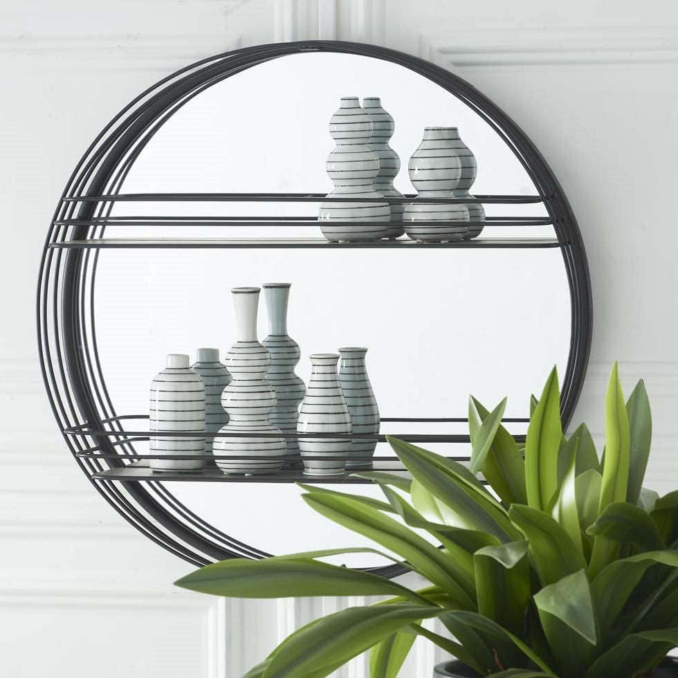 Porcelain White and Black Striped Budvase - B