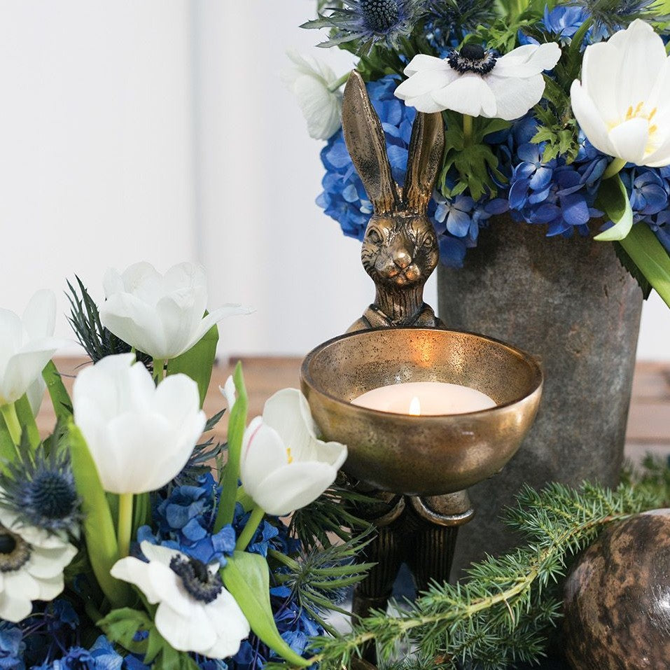 Standing Gold Rabbit Hare Bowl Stand (Eric)