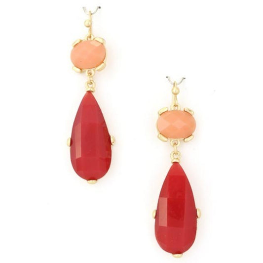 Red Teardrop Earrings