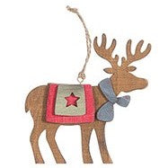 Wooden Reindeer Christmas Tree Ornament (bgs)