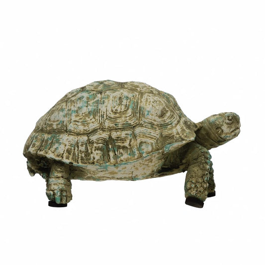 Distressed Verdigris Turtle Statue