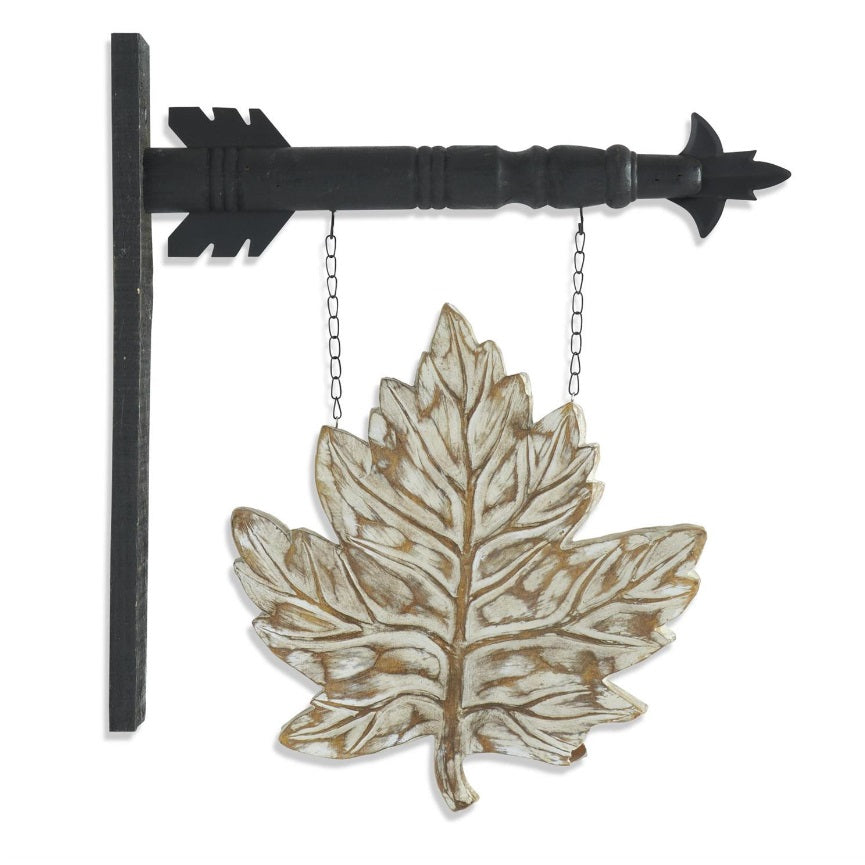 Whitewashed Maple Leaf Arrow Replacement Sign