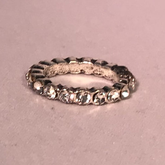 Silver Clear Eternity Band Ring