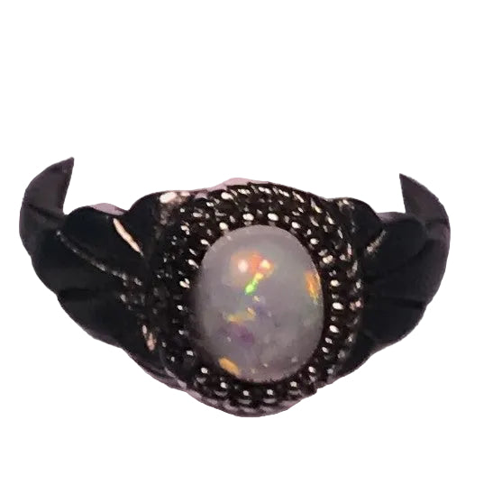 Oval White Stone Ring