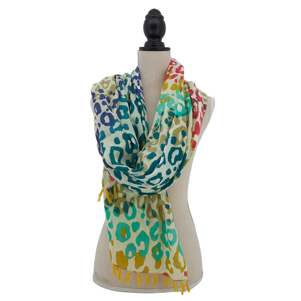 Colorful Leopard Print Scarf Shawl