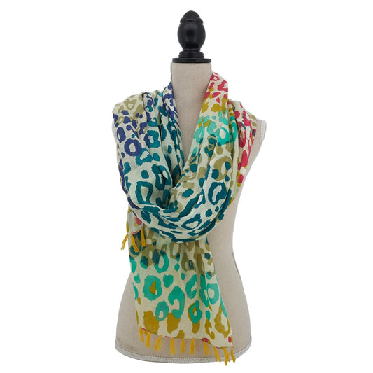 Colorful Leopard Print Scarf Shawl