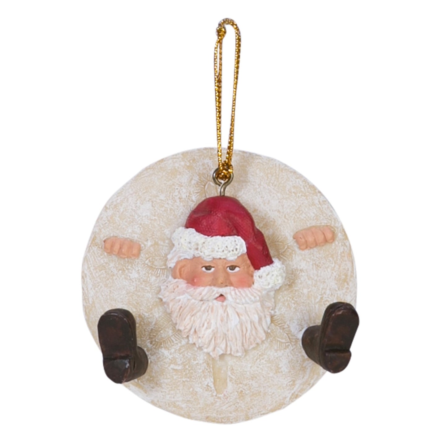 Beach Sand Dollar Santa Coastal Christmas Tree Ornament