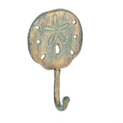 Cast Iron Sand Dollar Wall Hook Hanger (Antique)