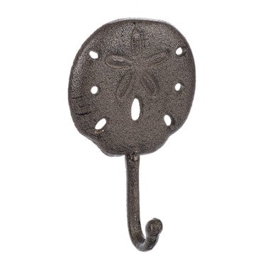 Cast Iron Sand Dollar Wall Hook Hanger (Black)