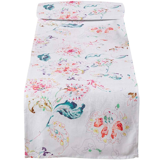 Floral Linen Table Runner
