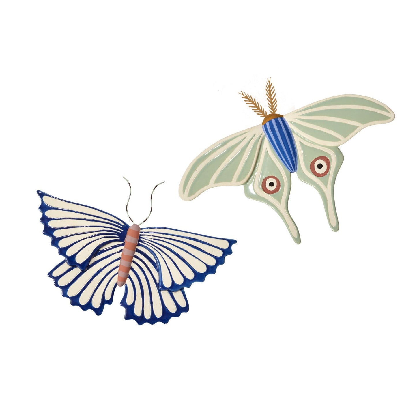 Sculpted Moth Wall Art (Blue Butterfly)