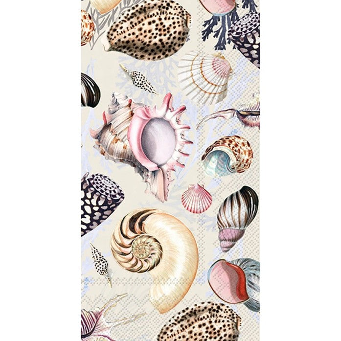 Sea Shells of the Sea Paper Guest Towel Dinner Napkins - 16 Per Package