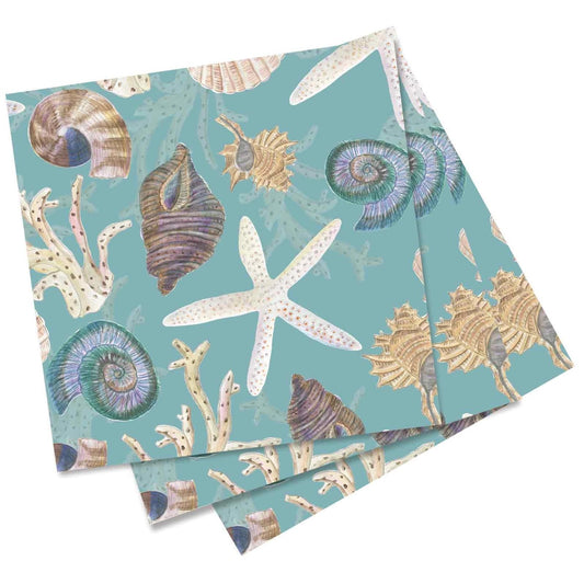 Seashell Treasures Paper Cocktail Napkins – 20 Per Package