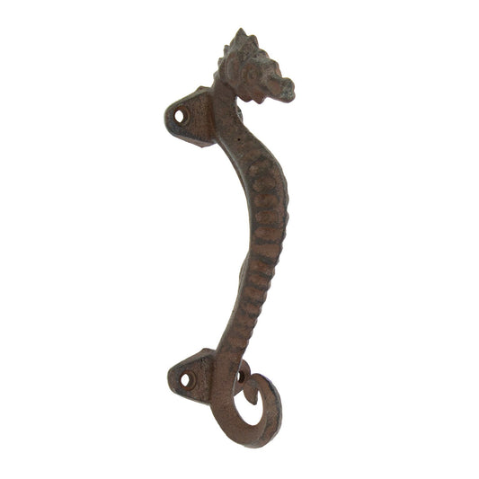 Antique Bronze Cast Iron Seahorse Handle