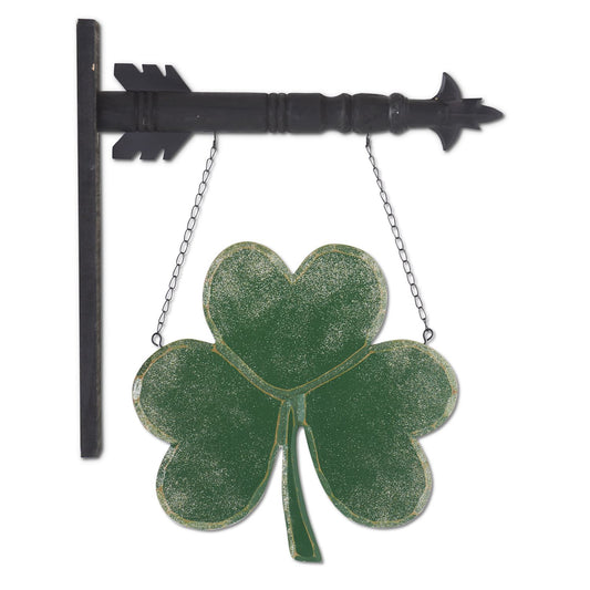 Green Wood Shamrock Arrow Replacement Sign