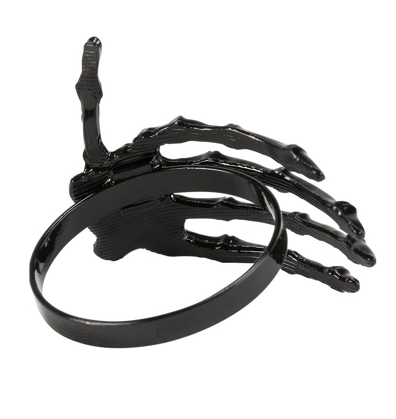 Black Metal Skeleton Hand Napkin Rings (set of 4)