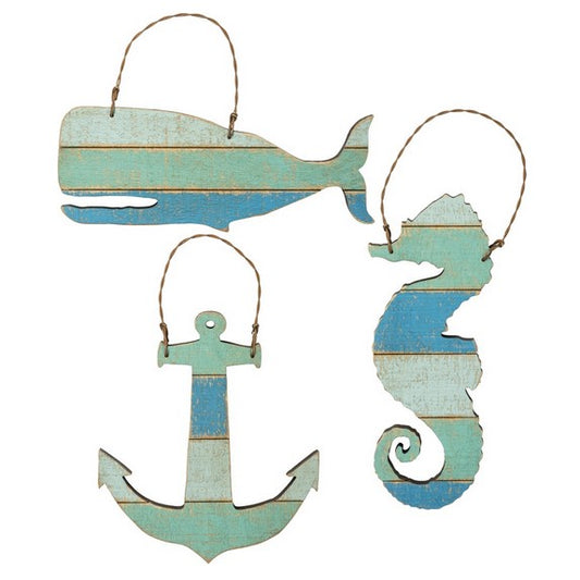 The Sea Slat Christmas Tree Ornament Set (Whale, Anchor, Seahorse)