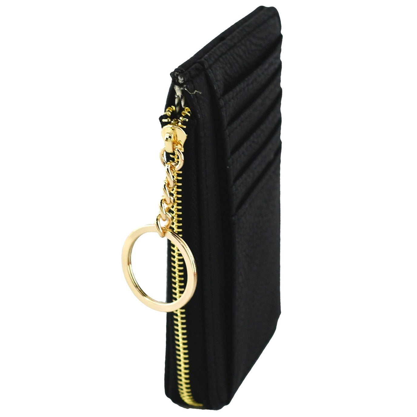 Small But Mighty Faux Leather Card Holder Wallet with Key Ring