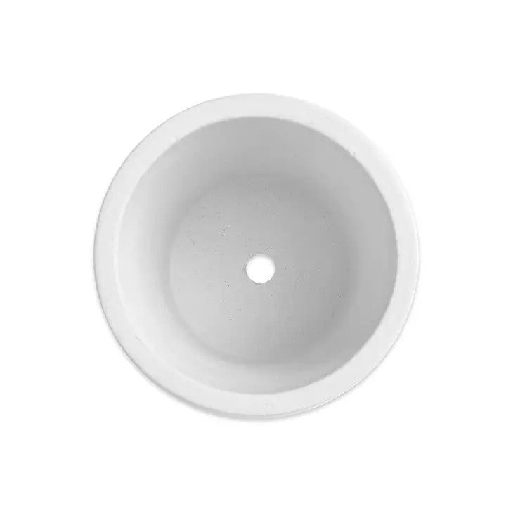 White Cement Succulent Planter Pot (Paintable)
