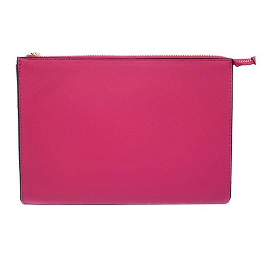 Faux Leather Clutch Bag Purse (Fuchsia)
