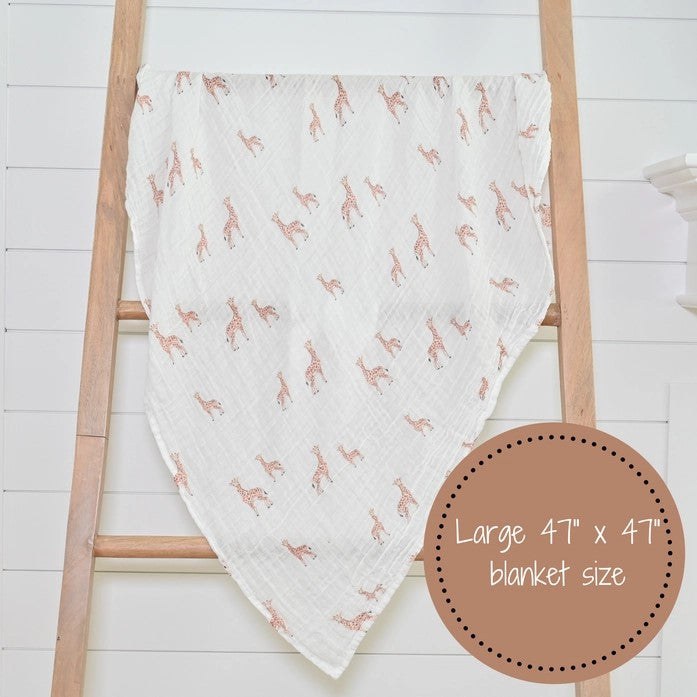 Stand Tall Giraffe Baby Muslin Swaddle Blanket
