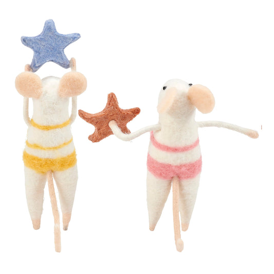 Starfish Mice in Swimsuits Critter Set