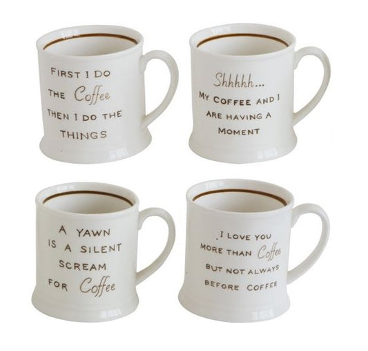 Coffee Saying Mug Set