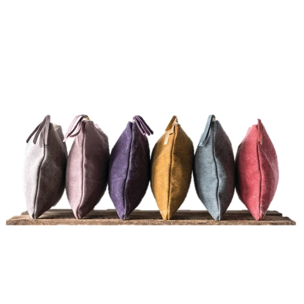 Stonewashed Leather Tasseled Zippered Pouch, Bag, Wallet, Clutch (assorted colors)