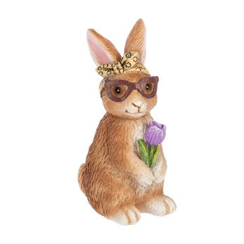 Whimsical Bunny Rabbit, Lamb & Pig Figurine Set