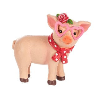 Whimsical Bunny Rabbit, Lamb & Pig Figurine Set