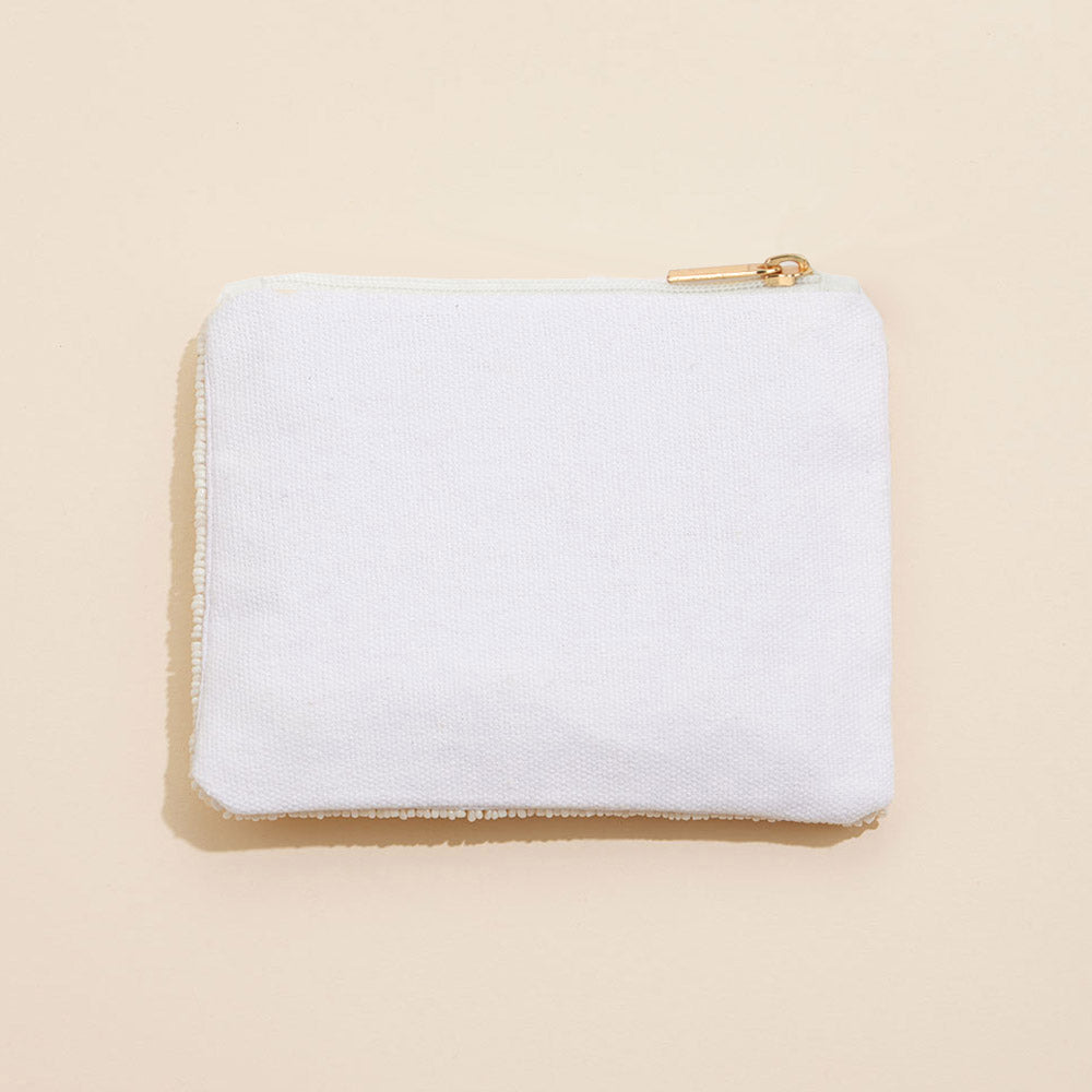 LOVE Apple Pencil Seed Beaded Pouch Bag Coin Purse