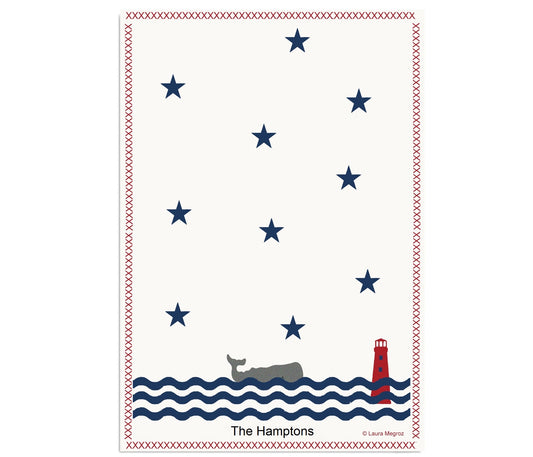 The Hamptons Whale Lighthouse Kitchen Towel