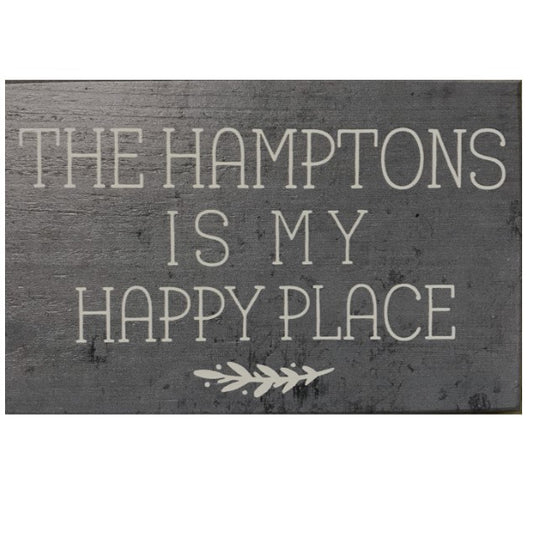 The Hamptons Is My Happy Place Wood Block Sign