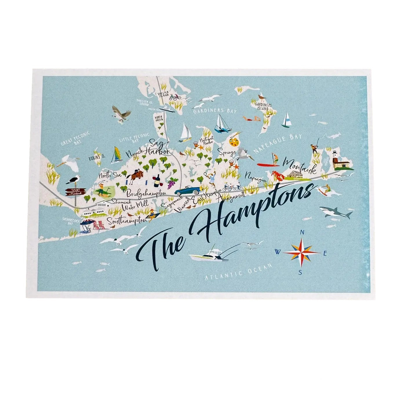 The Hamptons Map Greeting Notecard