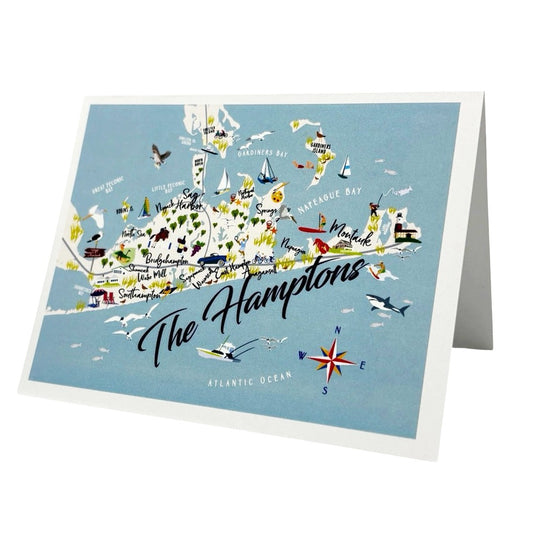 The Hamptons Map Greeting Notecard