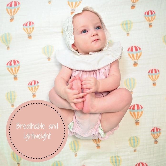 The Sky Is the Limit Hot Air Balloon Baby Swaddle Blanket