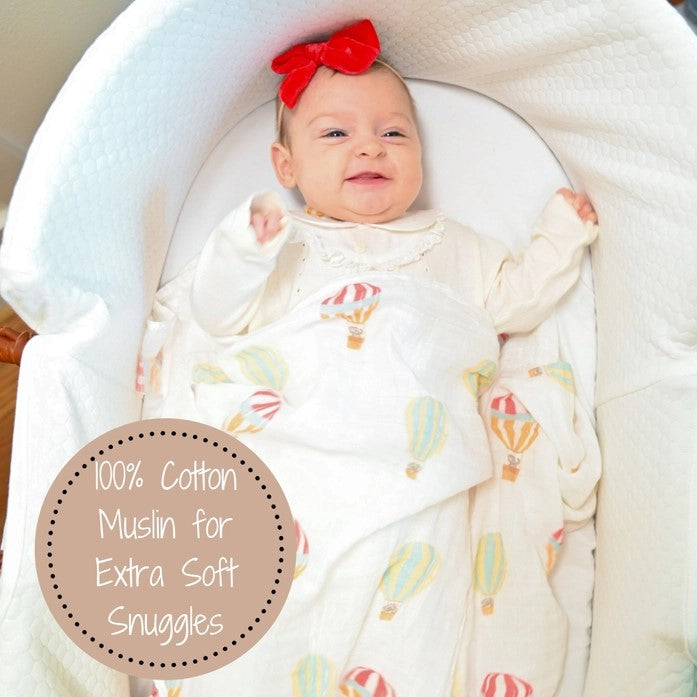 The Sky Is the Limit Hot Air Balloon Baby Swaddle Blanket
