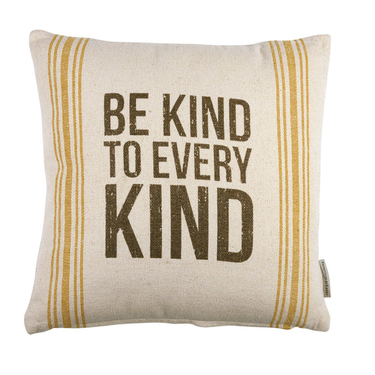 Be Kind To Every Kind Striped Throw Pillow