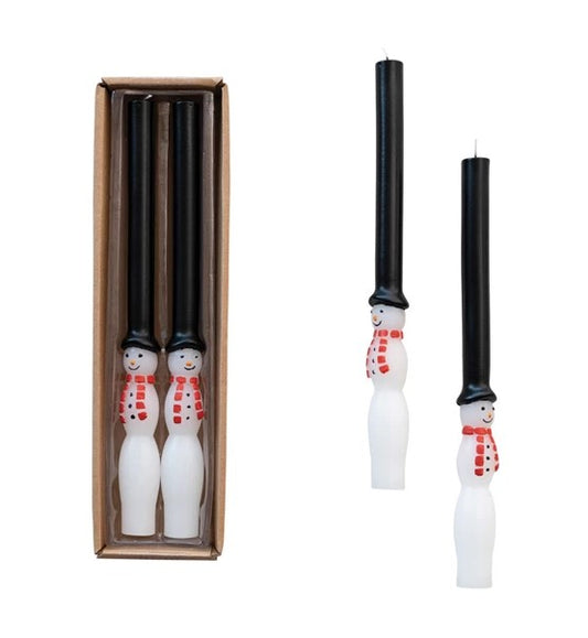 Snowman Taper Candles (Set of 2)