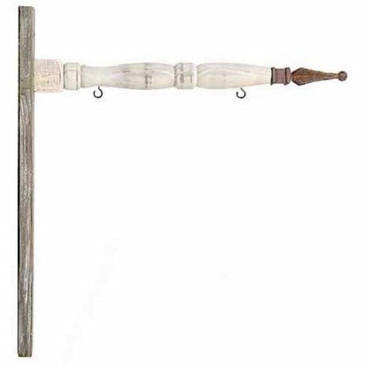White Weathered Rustic Barn Board Arrow Sign Holder Bracket